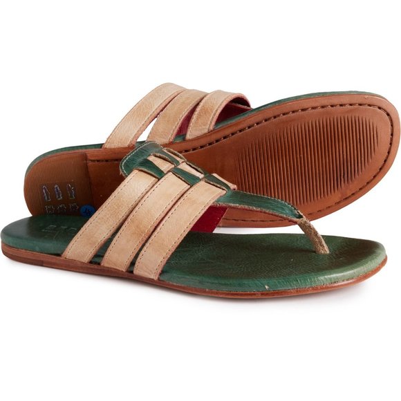 NEW Bed Stu Yoli Flip-Flops - Leather For Women Ocean Blue 367sn - Picture 6 of 6